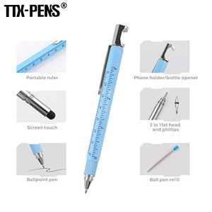 Ttx logotipo personalizado multifunción <span class=keywords><strong>6</strong></span> en <span class=keywords><strong>1</strong></span> para Stylus Tool bolígrafo con ancho de escritura de <span class=keywords><strong>1</strong></span>,0mm Material metálico abrebotellas regalos - Product Image 3
