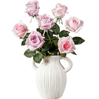 Fleurs artificielles en mousse douce au toucher, roses en soie, Couronne du Prince Mei, décoration pour salon, table à manger, hôtel ; Bouquet de mariage
