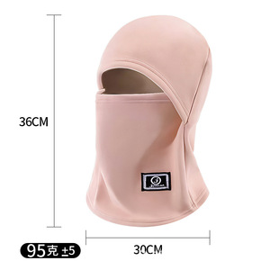 Casquette de cyclisme d'hiver avec doublure en polaire, masque facial coupe-vent, cache-cou tout-en-un, unisexe, couleur unie kaki - Product Image 4
