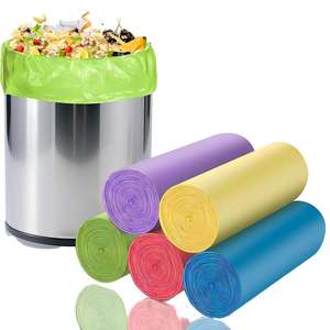 Huamaohengchun Disposable LDPE Small Trash Bags Bathroom Colorful <b>Mini</b> Garbage Bags (Fit 1.3-1.5Gal) Biodegradable 100 Count 6 - Product Image 1