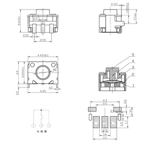 RoHs skrtlae010 Smiley Tactile chuyển SMD 3*5 Power Push <span class=keywords><strong>Button</strong></span> On Off tact chuyển 3 pin 12V 50mA jt1133rem - Product Image 2