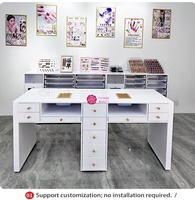 Table de manucure professionnelle haut de gamme Yicheng Beauty, bureau de manucure moderne pour spa de luxe avec tiroirs