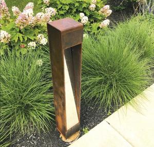 Lámpara de Jardín Decorativa de Acero Corten, Estilo Art Deco, Impermeable, con LED y Acabado Oxidado para Paisajismo Exterior - Product Image 4