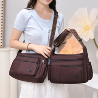Sac à bandoulière pour femme, imperméable, léger, durable, en nylon, grande capacité, multi-poches, fonctionnel, décontracté, pour voyager