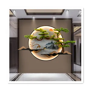 POLA Chinese Tree Acryl Wand dekoration mit LED-Licht Landschaft Wand kunst für Wohnzimmer Schlafzimmer Büro