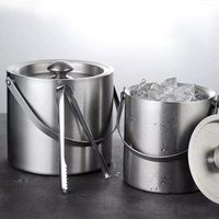 Vente chaude Portable Pratique Double Seaux À Glace Boissons Baignoires Couche Tube Droit Seau À Glace De Poche Seau À Vin