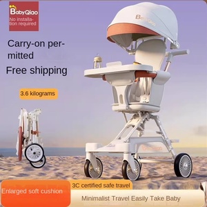 Poussette parapluie professionnelle légère en alliage d'aluminium, siège inclinable bidirectionnel à vue haute, design pliable pour bébés de <span class=keywords><strong>0</strong></span> mois - Product Image 1