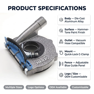 HERZO penutup debu penggiling aluminium, semua penggiling debu dengan roda cangkir berlian untuk penggilingan efisien untuk penggiling sudut 125mm - Product Image 4