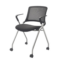 Chaise de bureau pour étudiant avec tablette d'écriture, design ergonomique, minimaliste moderne, pivotante, à roulettes, pliable, en acier