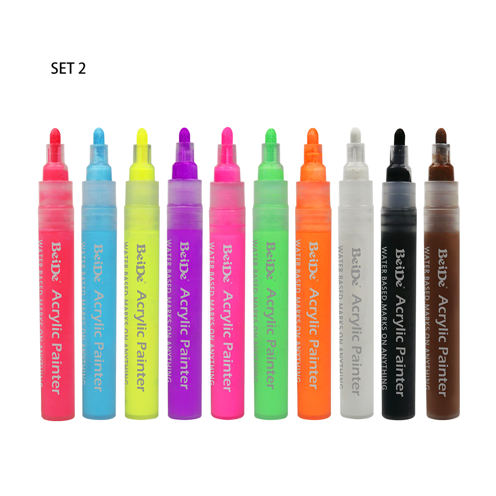 Professional Manufacturer Acrylic Paint Marker Pens Permanent Paint Pens for Plastic, Glass, Ceramic, Wood, Cloth, Rubber, Rock