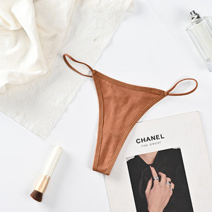 Tangas de Algodón Tejido para Mujer al por Mayor, con Tiras Finas, de Talle Bajo, Sexy, Suaves y Transpirables, Ropa Interior Femenina - Product Image 1