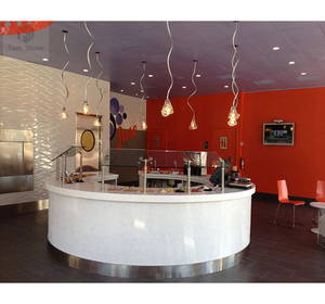 Mostrador de Barra Elegante de Superficie Sólida con Curva Larga, Contemporáneo y Ecológico para Uso en Cafeterías Escolares, Hoteles y Hospitales - Product Image 4