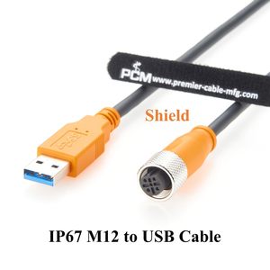 Cable de extensión Plinkwirekb USB 3.0 A macho a M12 B hembra de 5 pines, cable de automatización para sensores de visión industrial PLC. - Product Image 5