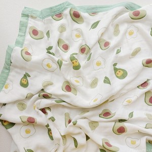 Gots Tùy Chỉnh 6 Lớp 100 Cotton Hữu Cơ In avacado Sơ Sinh Hồi Giáo Chăn Siêu Mềm Bìa Chăn Bé Muslin Chăn - Product Image 2