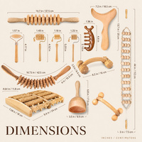 Ensemble de planches de massage Gua Sha en bois de hêtre, outil de massage corporel traditionnel chinois pour les méridiens, rouleau de massage des fascias, outil de relaxation musculaire