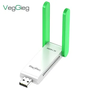 Veggieg Vente à Chaud Antenne Sans Fil Dongle Carte Réseau 1400Mbps USB Wifi Adaptateur Cartes Réseau Pour PC Portable De Bureau