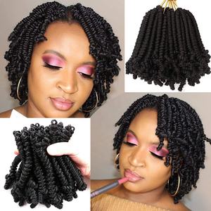 6 pollici naturale Crochet <span class=keywords><strong>treccia</strong></span> capelli colorati Jerry Curl espressione breve Dreadlocks twirky Twist per bambine - Product Image 2