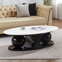 Ensemble de tables basses ovales en métal brillant de style italien, design moderne, durable, luxe léger, simple, meubles de salon double pour la maison