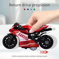 Modèle de moto en alliage moulé sous pression, jouet miniature à tirer en arrière pour enfants, cadeau d'anniversaire et figurine de collection, vente chaude
