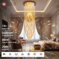 Lustre en cristal K9, luminaire suspendu de luxe, lustre moderne en cristal pour escalier, salon