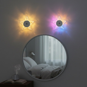 Lampe de nuit LED moderne mini étoile de mer, blanc chaud, avec capteur de mouvement, fixation magnétique, intensité réglable, alimentation USB pour décoration de chambre - Product Image 4