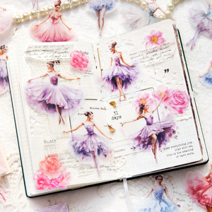 20 unids/pack pegatinas de PET serie Ballet bailarina manual Material decoración Collage pegatinas de fondo - Product Image 4