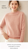 Pull en cachemire 100 % pour femme, col rond, couleur unie, coupe ample, tricoté, chaud, vente en gros
