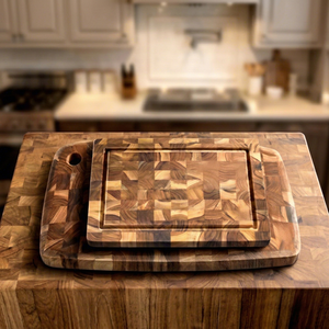Ensemble de planches à découper rectangulaires en bois d'acacia durable certifié FSC, double face, non toxiques, pour la cuisine, épaisseur 1,5 cm - Product Image 1