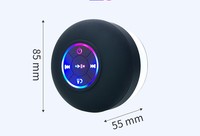 Haut-parleur de douche Bluetooth LED étanche à ventouse puissante avec radio FM et lecteur de carte TF pour intérieur et extérieur