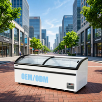 Refrigeradores Comerciales con Enfriamiento por Aire, Enfriador de Bebidas con Puerta de Vidrio Curvo y Gran Capacidad