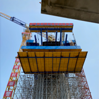 Plateforme de coffrage suspendue à double pont en acier, panier de coulage en cantilever réutilisable haute résistance pour la construction de ponts