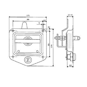 Truck Trailer Stainless Steel Folded T Handle <b>Lock</b> Recessed <b>Tool</b> <b>Box</b> Handle - Product Image 6