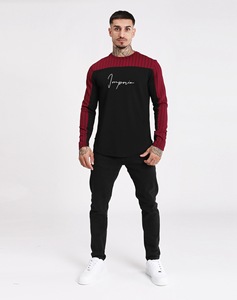 Camiseta Casual de Manga Larga a Rayas para Hombre con Bordado Imperio, Transpirable y de Corte Regular - Product Image 1