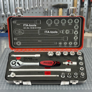3/8"Dr. Metric Size 17 PCS <b>Socket</b> Wrench Set Hand Tool Set Mechanic Tool <b>Socket</b> Set Mixed <b>Ratchet</b> Handle - Product Image 1