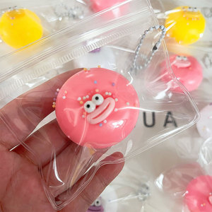 จินแคน ของเล่นบีบลดความเครียด ลูกบอลปากกว้างขนาดเล็ก บีบแล้วคืนตัวช้า ของเล่นบีบลดความเครียดแบบน้ำ ลูกบอลพลาสติกแบบจี้ห้อย - Product Image 2