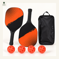 Ensemble de raquettes de pickleball en bois YANMUTU pour la plage avec balles, sac de transport, face de raquette texturée et poignée enveloppée - Combo de jeu d'extérieur en gros