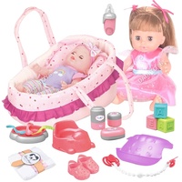DADI OEM/ODM Poupée bébé de 14 pouces Accessoires de soin Panier pratique Jouets Poupées bébé en silicone pleine grandeur Pas cher
