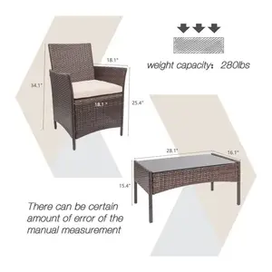 Patio Furniture 4 Piece Wicker Trò Chuyện Ngoài Trời Set-Ngoài Trời Wicker Mây Đồ Nội Thất Vườn Sofa Set.