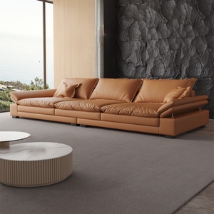 Juego de Sofás Seccionales Estilo Italiano, Reclinables, Tapizados en Tela Ecológica, Diseño Moderno, Asientos Anchos y Profundos <span class=keywords><strong>para</strong></span> Salas de Estar Pequeñas - Product Image 1