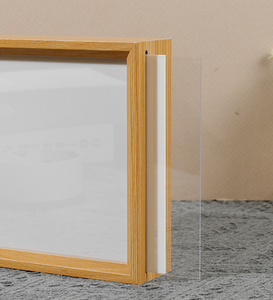 8-Zoll 10-Zoll A4 Wiederaufladbare Berührungssensor-Tischlampe mit Doppelseitigem Glas-Acryl-Holzrahmen und Ständer - Product Image 3
