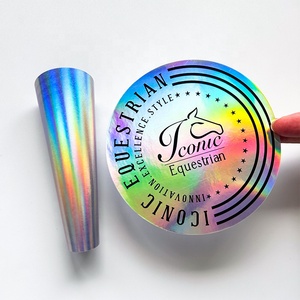 Pegatinas de holograma con efecto de arcoíris reflectante de logotipo personalizado de alta calidad, pegatinas holográficas de vinilo troquelado resistentes a los rayos UV - Product Image 6