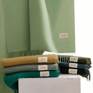 Écharpes d'hiver carrées Angela de couleur unie, 57 couleurs, écharpes de créateurs, marques célèbres, bleu Giorgio Morandi, luxe pour femmes - Product Image 4