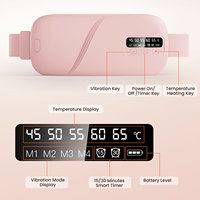 Ceinture Masseur Abdominal Lombaire Vibrante et Rechargeable pour Soulagement des Douleurs Menstruelles, Compresse Chaude et Coussin Chauffant pour Crampes