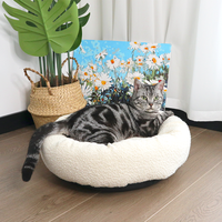 Petopia Custom Design Hund Anti-Stress-Bett Großhandel Zwinger Atmungsaktive Erwärmung Cord Leinen bezug Solid Pattern DIY Optionen