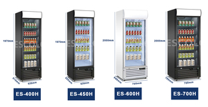Réfrigérateur à boissons haute capacité avec éclairage LED inférieur, étagères réglables et contrôle numérique pour mini-marché - Product Image 6
