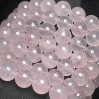 Perles rondes lisses en quartz rose naturel de Madagascar, de qualité supérieure, pour la création de bijoux, la conception et le bricolage