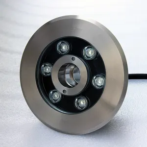 مصباح النافورة المائية تحت الماء من الفولاذ المقاوم للصدأ rgb 6w volt led من الدرجة التجارية على شكل دونات
