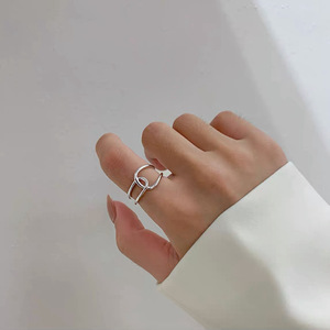 S925 Sterling Silver Geometric <b>Open</b> <b>Ring</b> For Women's Index Finger Minimalist Design Everyday Wear - Product Image 2