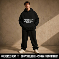 Sweat-shirt à capuche Cenloong en coton épais coupe ample pour homme, 400 GSM, idéal pour les voyages