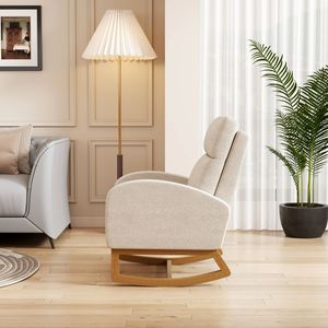 <span class=keywords><strong>Fauteuil</strong></span> de salon moderne en bois massif, chaise <span class=keywords><strong>à</strong></span> bascule avec coussin moelleux, <span class=keywords><strong>fauteuil</strong></span> d'appoint avec <span class=keywords><strong>accoudoirs</strong></span> - Product Image 4
